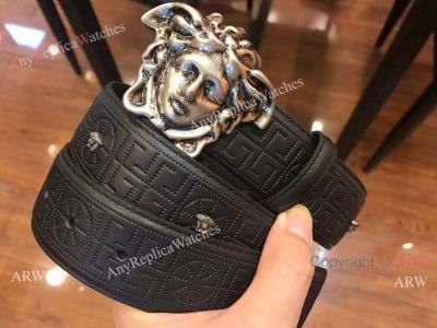 2018 Replica VERSACE Calf Belt & Silver Buckle - Punk Style